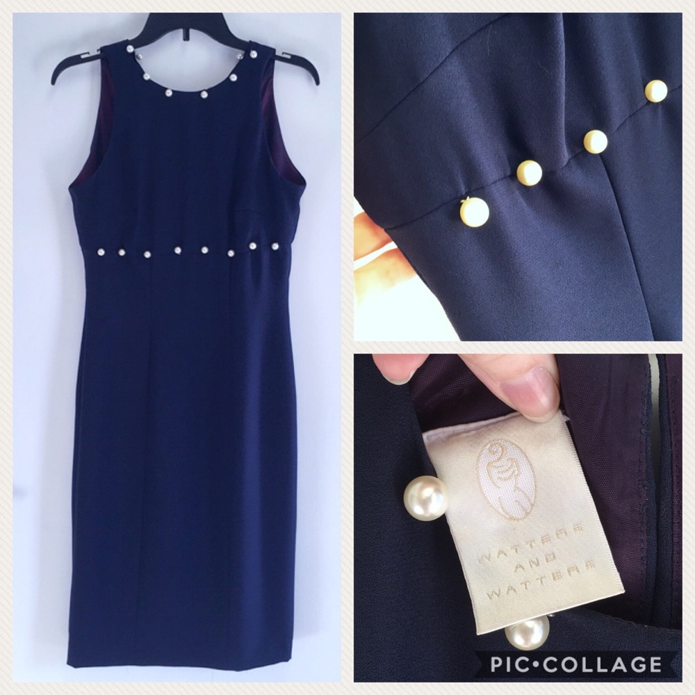 Watters & Watters Navy Dress Sz 6